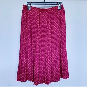 🔥 Banana Republic Pink Pleated Midi Skirt S